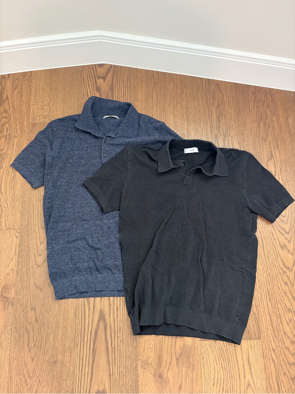 Set of Men’s Mango Short-Sleeve Polo Tops - Black and Navy